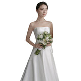 Korean Version Of The Linden Face Light Wedding Dress 2026 New Bridal Simple Atmospheric Yarn Welcome Photography Tail Dress HZ0517