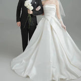 Korean-Style State Light Wedding Dress 2026 New Bridal French Brao Shoot Simple Thin Wedding Dress HZ0517