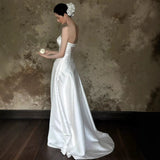 French Bra Light Wedding Dress 2026 New Mori Simple Densate Bride Go Out Yarn White Engagement Evening Dress Dress HZ0517