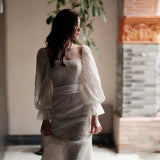 Korean Light Wedding Dress 2026 New Retro Yarn White Simple Engagement Small Tail Dress HZ0517