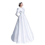 French Hepburn Court Dress 2026 New Retro Light Yarn Simple Dens, Long Sleeves Conservatively Go Out Of The Yarn HZ0517