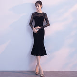 Evening Dress Women 2026 New Light Luxury Niche High-End Banquet Temperament Black Fishtail Small Dress HZ0517