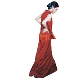 New Chinese Bride Toast Suit 2026 New Sleeveless Wine Red Two Sets Of Small Daily Engagement Dress Skirt HZ0517