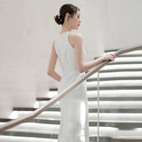 Light Wedding Dress 2026 New Bridal Faucian Faucian Yarn Retro Hepburn Dress Dress HZ0517