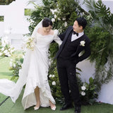 The Bride's Wedding Long Sleeves And Small Tails Go Out Of The Yarn Temperament Of The Fishtail Thin Welcome Dress HZ0517