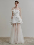 Sing Noodle Travel Photo Wedding Dress Bra Bridal Short License Registration Small White Dress Engagement Fairy Treasure White Dress HZ0517