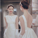 French-Style Seduced Light Wedding Dress 2026 Spring New Bride Simple White Bareback Welcome Simple Banquet Dress HZ0517