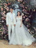 Sun Yizhen Wedding Dress 2026 Spring New Word-Word French Lace Super Fairy Travel Outdoor Light Wedding Dress HZ0517