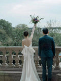 French Braming Light Wedding Dress 2026 New Bridal Feintament Drag Tail Simple Atmosphere Yarn Fishtail Thin HZ0517