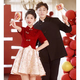 New Chinese Toast Suit 2026 New Tflower-Sing Bridal Engagement Back To The Door Banquet Dress Dress HZ0517