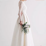 2026 Spring New Long-Sleeved Lace Back-Back Sleeved Wedding Dress Simple Travel Shot Light Wedding Dress HZ0517