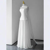 French Bra-Smeared Lightweight Wedding Dress 2026 New Bridal Seny Morning Robe Simple Welcome Yarn Dress Dress Dress HZ0517