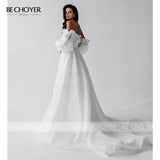 French Long-Sleeved Main Wedding Dress 2026 New Bride With A Chest To Go Out Of The Yarn Simple Temperament HZ0517