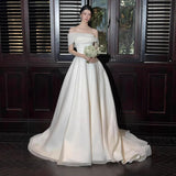 French Light Wedding Dress 2026 New Bridal Shoulder Lined With Small Yarn Welcome Wedding Dress Dress Dress HZ0517