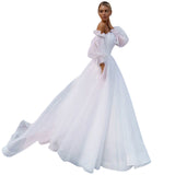 French Long-Sleeved Main Wedding Dress 2026 New Bride With A Chest To Go Out Of The Yarn Simple Temperament HZ0517