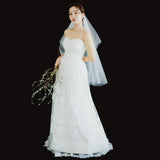 Travel Shot Light Wedding Dress Turf Wedding Sweet Lace Dress Engagement Dress Sen Simple Go Out White Yarn HZ0517