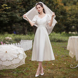 White Certificate Registration Small White Dress French Fastine Engagement Daily Can Wear Small Dress Dress Dress HZ0517