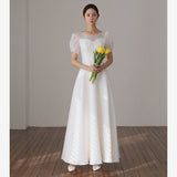 French Light Wedding Dress 2026 New Dens, Simple White Welcome Trip Outdoor Yarn Physical Store HZ0517