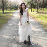 Sweet One-Shoulder Simple Travel Photo Wedding Dress Outdoor Lawn Wedding Dress Lady Wedding Dress HZ0517