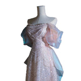 French Light Luxury Heavy Industry Evening Dress Shoulder High-End Squint Fishtail Welcome To Go Out Light Wedding Dress Dress Dress HZ0517