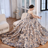 Temperament Retro Breast-Wearing Evening Dress Light Luxury High-End Sense Of The New Adult Show Drag-Tailed Engagement Evening Dress Elegant HZ0517