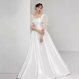 French-Style Linden Light Wedding Dress Summer New Sweet Princess Style Simple Yarn Bride Engagement Welcome Dress Dress HZ0517