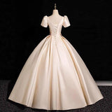 2026 New French Champagne Set Of Dress Embroidered Waist Skirt Light Luxury High-End Stage Performance Dress HZ0517
