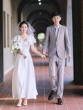 Certificate Registration Engagement Evening Dress Dress Light Luxury Small Can Usually Wear White Light Wedding Dress Bride Morning Dress Toast HZ0517