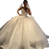 2026 New Beaded Wedding Dress Elegant Temperament Sweet Tulle Lace Bridal Dress Princess Ball Dress HZ0517