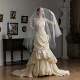 Brased Fishtail Wedding Dress 2026 Spring New Sensin Retro Cake Skirt Bride Welcome Out Of The Yarn HZ0517