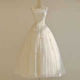 French Slings Light Wedding Dress Small Bridal Certificate Registration Daily Travel Temperament Simple Engagement Dress Spring HZ0517