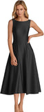 2026 New Solid Evening Dress U-Shaped Collar-Dew-Backed Senscreen Casual Dress HZ0517