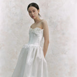 French-Style Fascling Light Wedding Dress Bridal Temperament Long White Yarn Brao Small Pearl Engagement Dress Dress Dress HZ0517