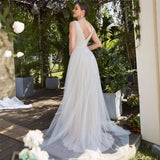 Light Wedding Dress 2026 New Summer Sleeveless Bride Simple V. Collared Zidisen Princess Dress HZ0517