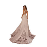 Hanging Neck Lace Wedding Dress 2026 Spring New French Temperament Tail Dress Bride Go Out To Yarn Welcome Yarn HZ0517