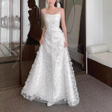 White Sling Dress Fairy Light Wedding Wedding Dress Wedding Morning Dress Evening Dress Banquet Welcome Out Of The Yarn High Sense HZ0517