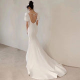 French Light Wedding Dress 2026 Spring Vertiny White Retro Court Style Bride Travel Simple Tail Dress HZ0517
