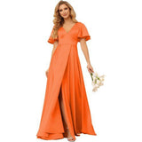 Sexy Dingy Evening Dress Deep V-Neck Side Open-Fork Ball Dress High-Waist Temperament Party Dress HZ0517