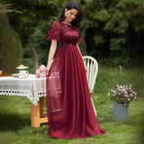 Dress 2026 Quality Elastic Waist Splicing Round Collar Party Big A Swing Mesh Yarn Evening Dress HZ0517