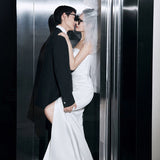 Korean-Style Braed Light Wedding Dress With A Fishtail Sexy Niche Card Small White Dress Studio Travel Shoots Out Of The Yarn Small HZ0517
