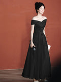 2026 New Word Shoulder Dress Host Toasting Bride Wedding Engagement Back Door Can Usually Wear A Dress HZ0517