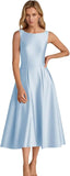 2026 New Solid Evening Dress U-Shaped Collar-Dew-Backed Senscreen Casual Dress HZ0517