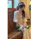 French Retro Light Wedding Dress 2026 Spring New Court Style Bride Married To Welcome The Yarn HZ0517