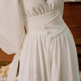 French Light Wedding Dress 2026 New Bridal Simple Dingy Travel Temperament Thin Out Of The Small Tail Dress HZ0517