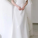 French-Style Densted-Faced Light Wedding Dress Small Hepburne Go Out Light Yarn Engagement Registration Studio Dress HZ0517