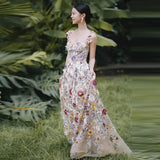 French Flower Evening Dress 2026 New Elegant Temperament High-End Sling Bridal Wedding Dress Dress Dress HZ0517