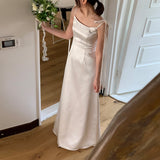 Suspension Light Wedding Dress 2026 New Dens, Slim And Simple Niche Travel Light Wedding Dress HZ0517