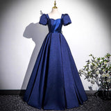Blue Evening Dress Women 2026 New Advanced Sensing Adult Piano Vocal Performance Graduation Chairȹ HZ0517