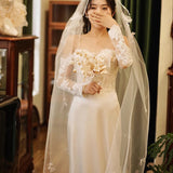 Bride A Word Shoulder Light Wedding Dress 2026 New Temperament Sen Series Super Fairy Korean Lace Welcome Dress Woman HZ0517