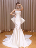 French Braming Light Wedding Dress 2026 New Bridal Feintament Drag Tail Simple Atmosphere Yarn Fishtail Thin HZ0517